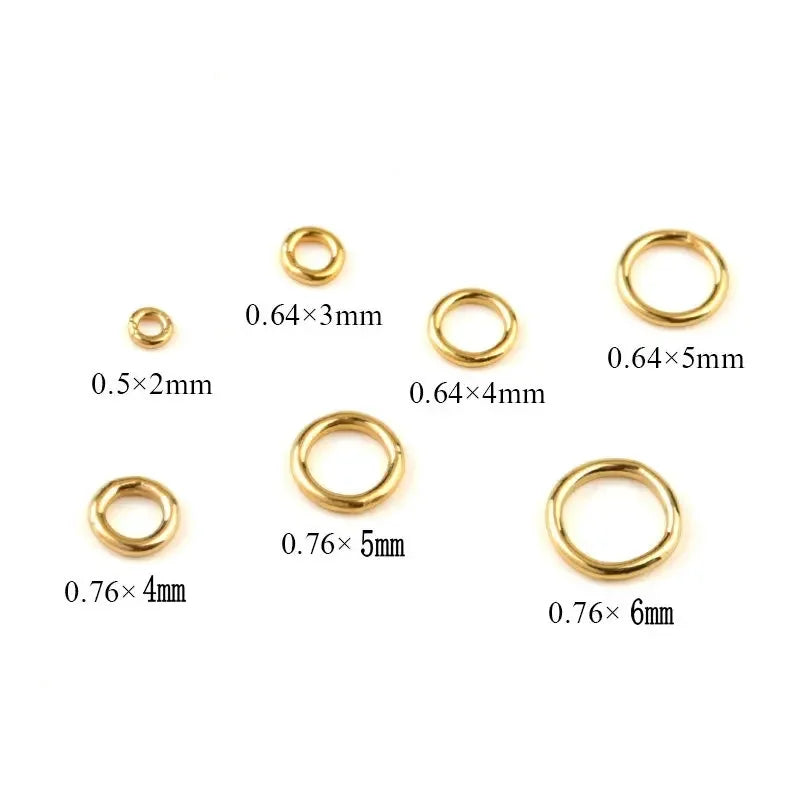 10pcs 2/3/4/5/6mm 14K Gold Filled Closed Jump Rings 14K Gold Filled Split Rings for Keychains Making & Bracelet Jewelry Findings Oasis Select