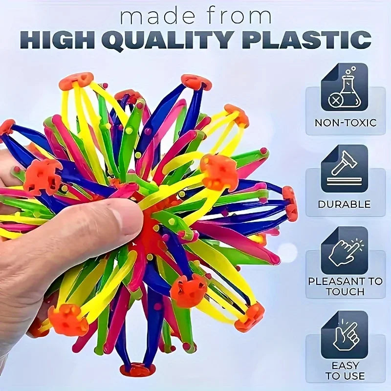 Rainbow Stress Ball for Kids - Colorful Expandable Fidget Toy, Durable Magic Sensory Ball for Outdoor Sports & Anxiety Relief Oasis Select