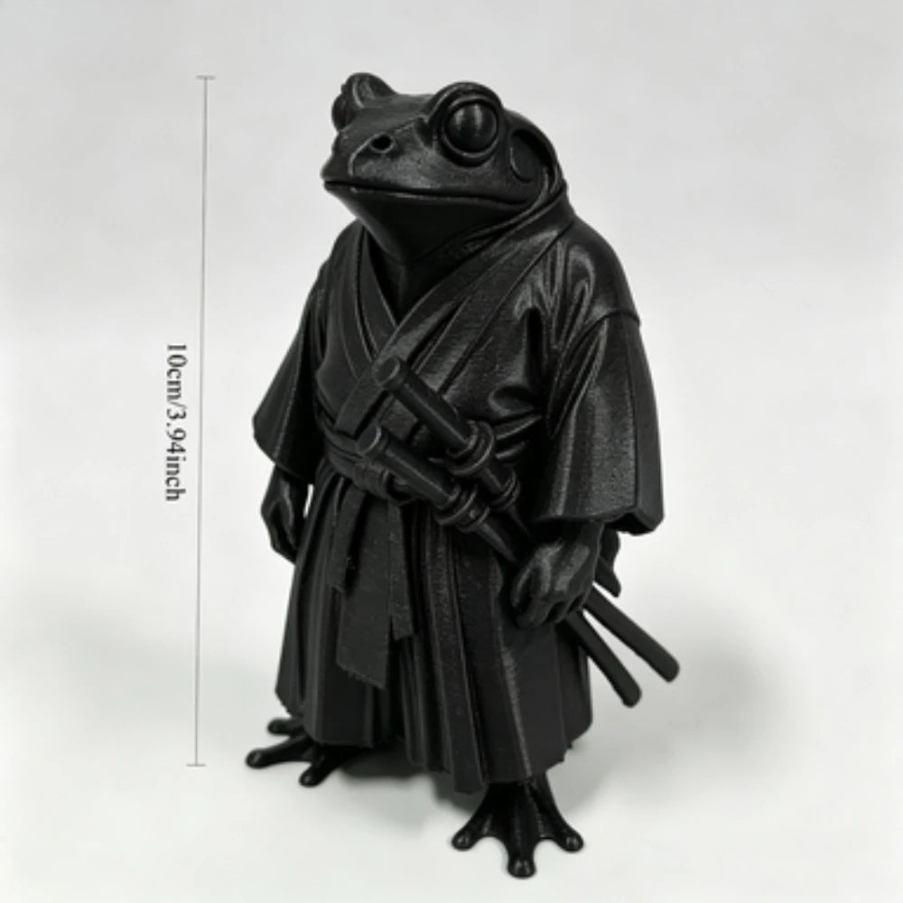 Samurai Frog Warrior Statue Decoration Unique Cool Desktop Decoration Home Desktop Display Creative Festival Party Mini Figurine Oasis Select black