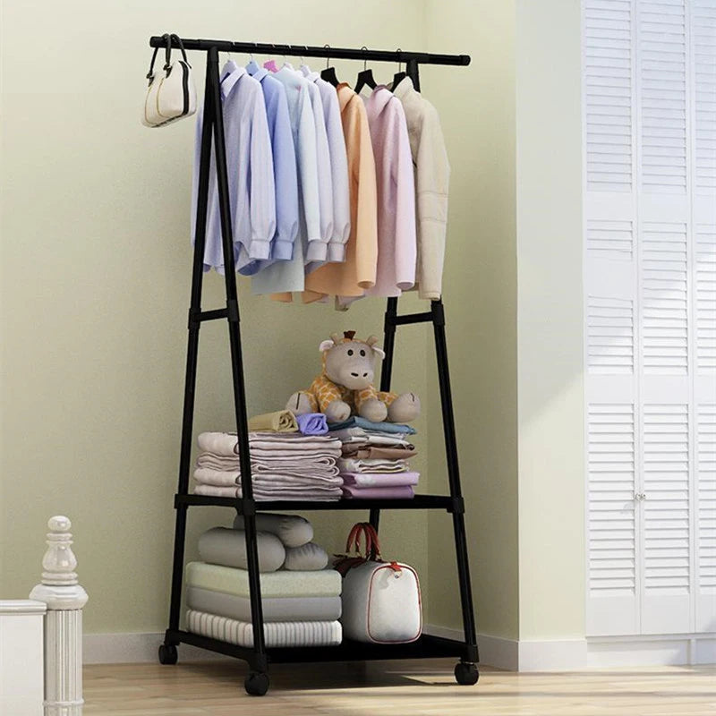 Hat Rack Triangle Hat Rack With Wheels Mobile Multi-Layer Storage Rack Hanging Clothes Rack Drying Rack Simple And Modern Oasis Select