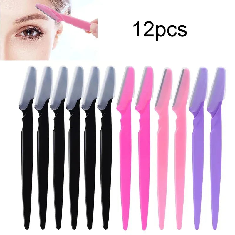 1-10Pcs Mix Color Eyebrow Razor Women Face And Body Safe Trimmer Hair Shaver Eye Brow Remover With Cover Small Makeup Tools Set Oasis Select