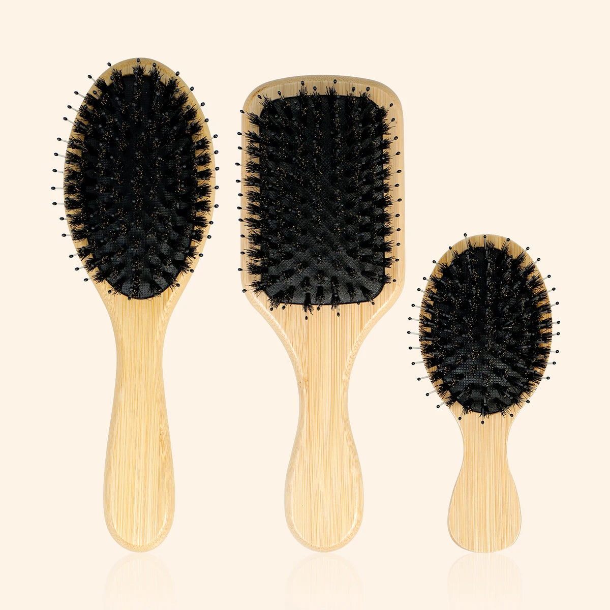 Bamboo Hair Brush Wooden Handle with Boar Bristles for Gentle Hair Combing Detangling and Scalp Massage Oasis Select 444-478-862