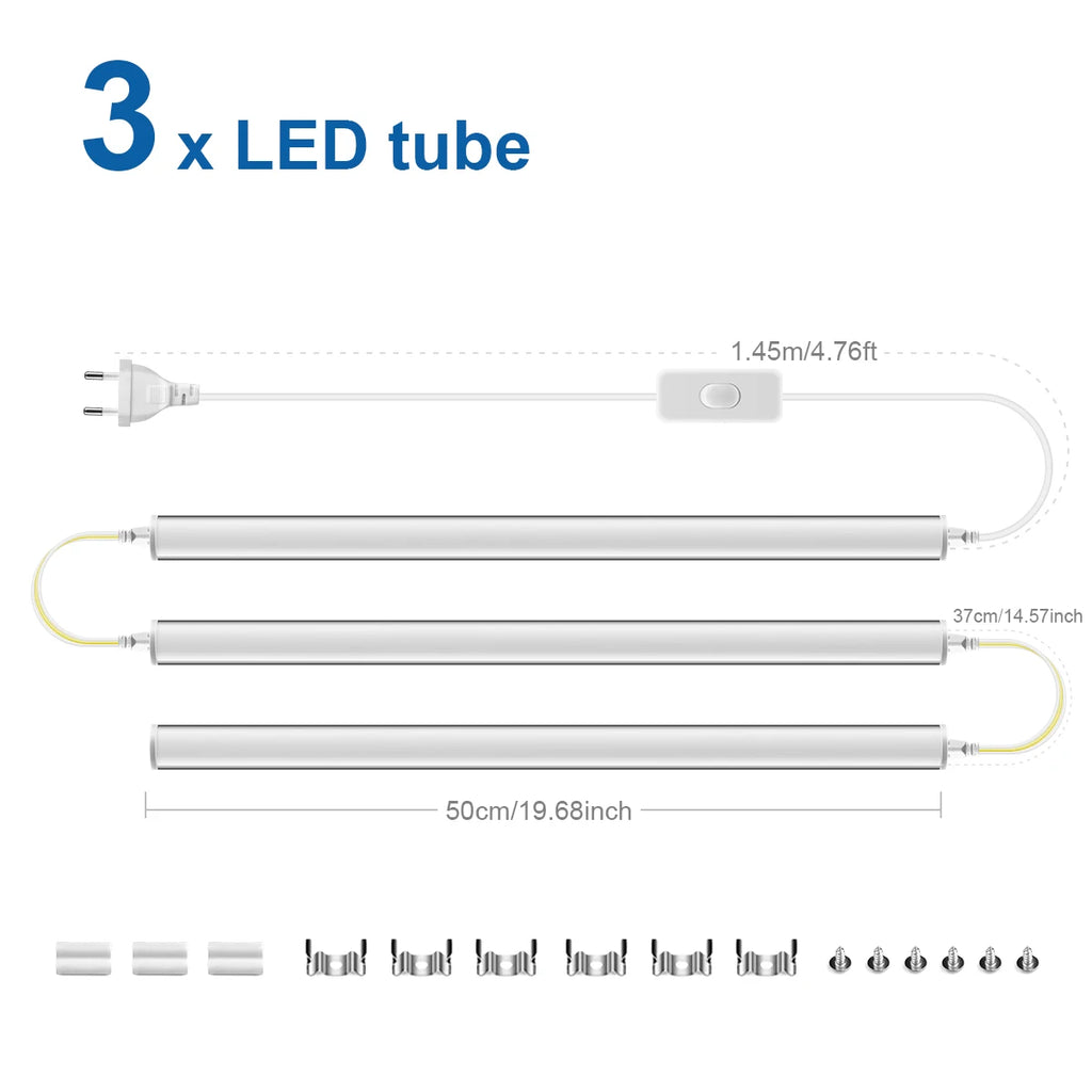 1-6Pcs Aluminum LED Light Bar 50cm 15W T5 Tube 220V Modern Ceiling Light DIY Molding Living Room Dining Hall Decorative Lighting Oasis Select Neutral White 3pcs LED Bar Kit