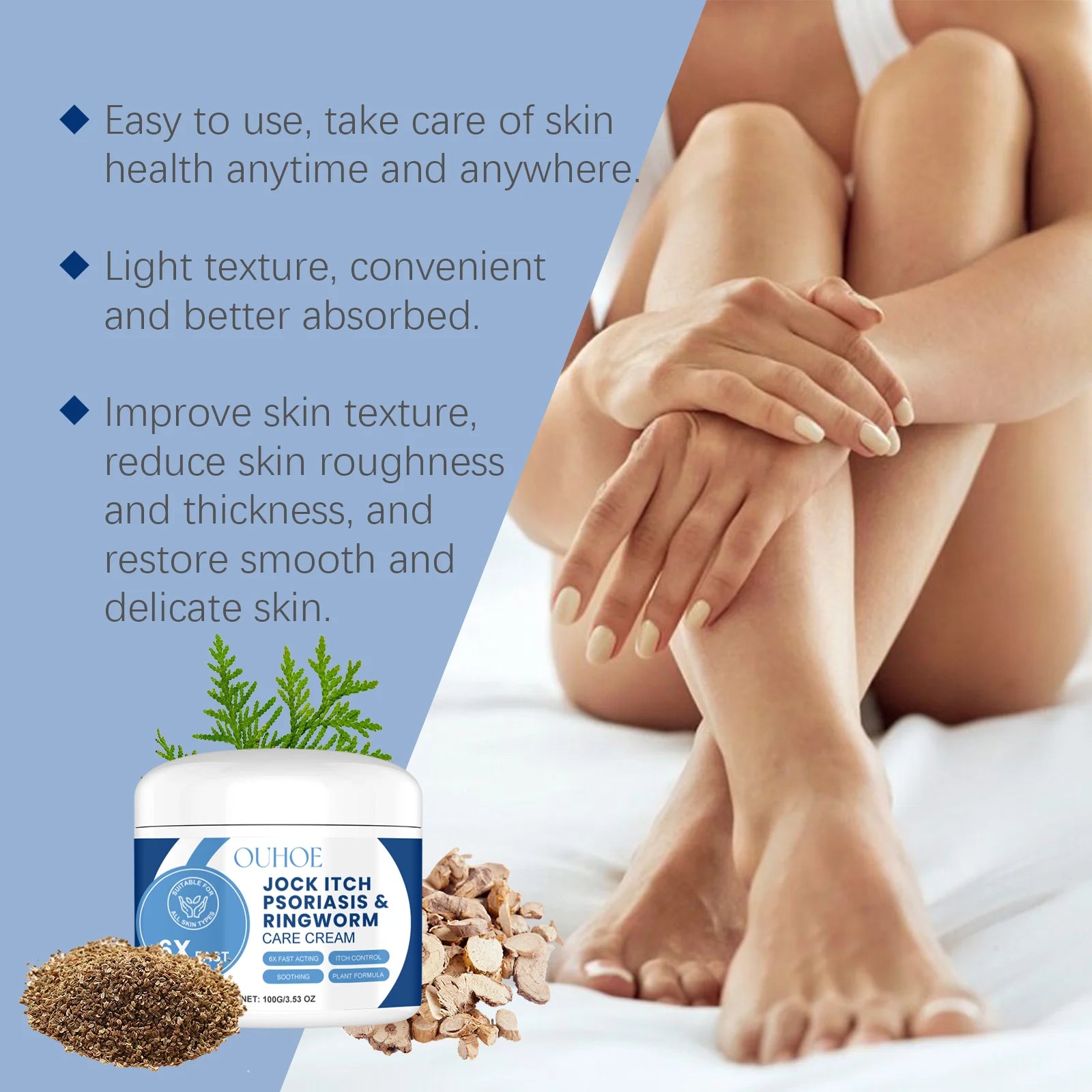 OUOHE Repair CreamSkin Care Cream Gently Moisturizes the Skin of the Body Improves Skin Dryness Redness and Smoothness Oasis Select