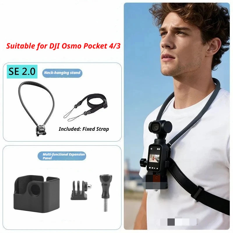 DJI Osmo Pocket 3/4 Head Strap, Chest Mount & Backpack Clip Kit