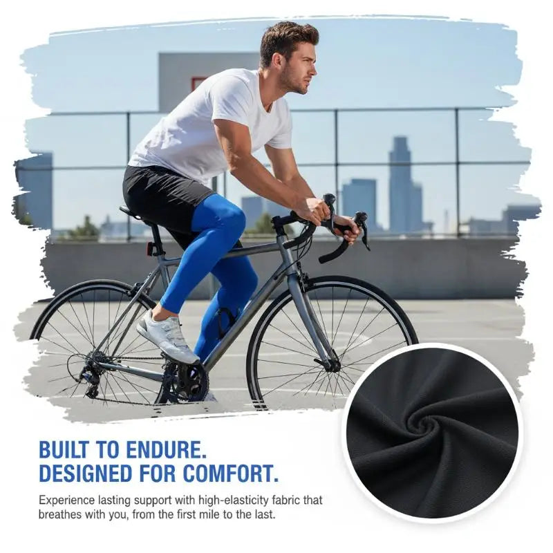 2PC Summer Running Cycling Legs Sleeve Ice Silk Protection Compression Non-Slip Leg Warmer Cooling Sport Gear Sunscreen Leggings Oasis Select