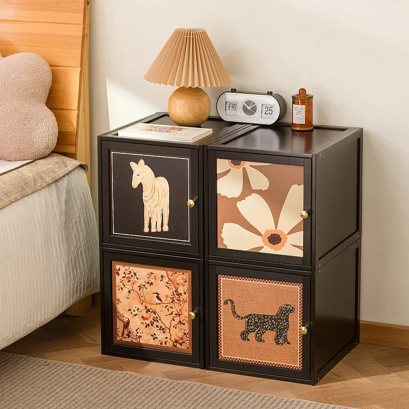 Bedside table Household bedroom Ultra-narrow storage cabinet Creative bedside table Medium antique small bedside table Oasis Select