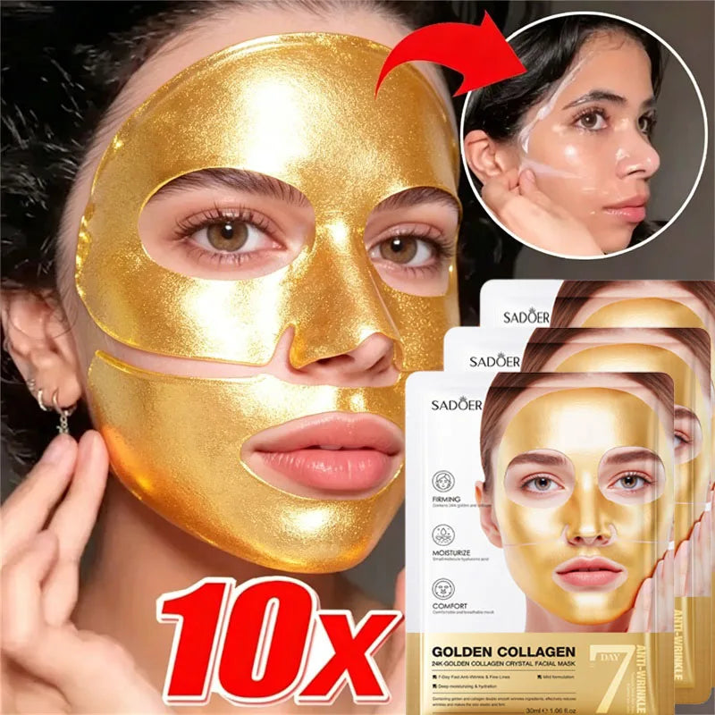SADOER 24K Gold Collagen Face Mask – Firming & Hydrating Collagen Face Mask Oasis Select
