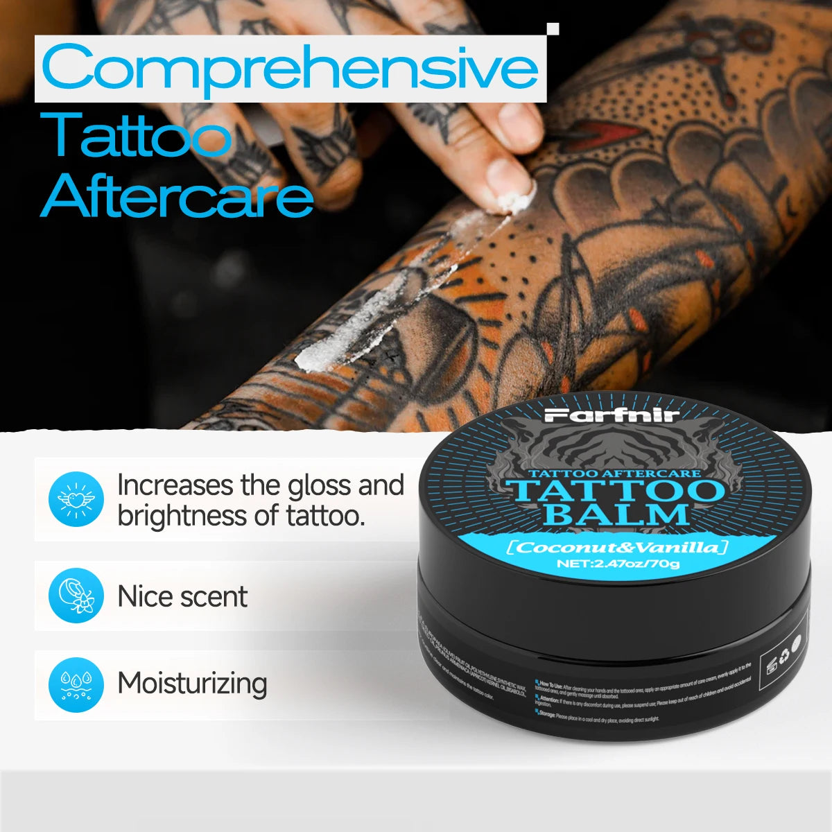 TATTOO BALM Gentle and moisturizing, soothes tattooed skin, essential for tattoo care, keeps tattoo colors vibrant Oasis Select
