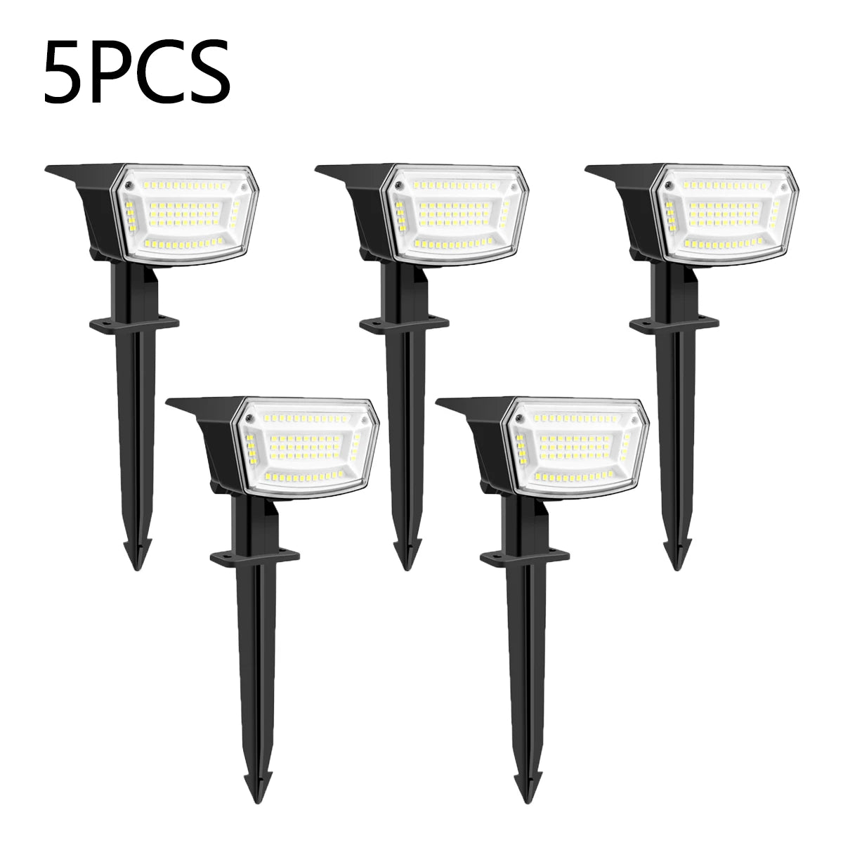 1-5Pcs Solar Outdoor Spot Lights Waterproof can work under -20℃~60℃,59LEDs Adjust Brightness Xmas Tree Yard Path Lawn Decor Lamp Oasis Select 5x LED Solar Lamp White Light