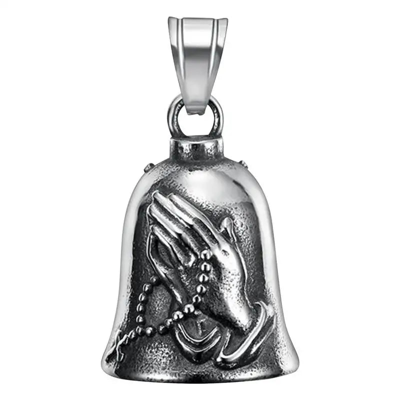 Motorcycle Lucky Bell Praying Hand protector Luck Bell 3D Motorcycle Bell Biker protecto Good Luck Riding Bell Luck Riding Bells Oasis Select