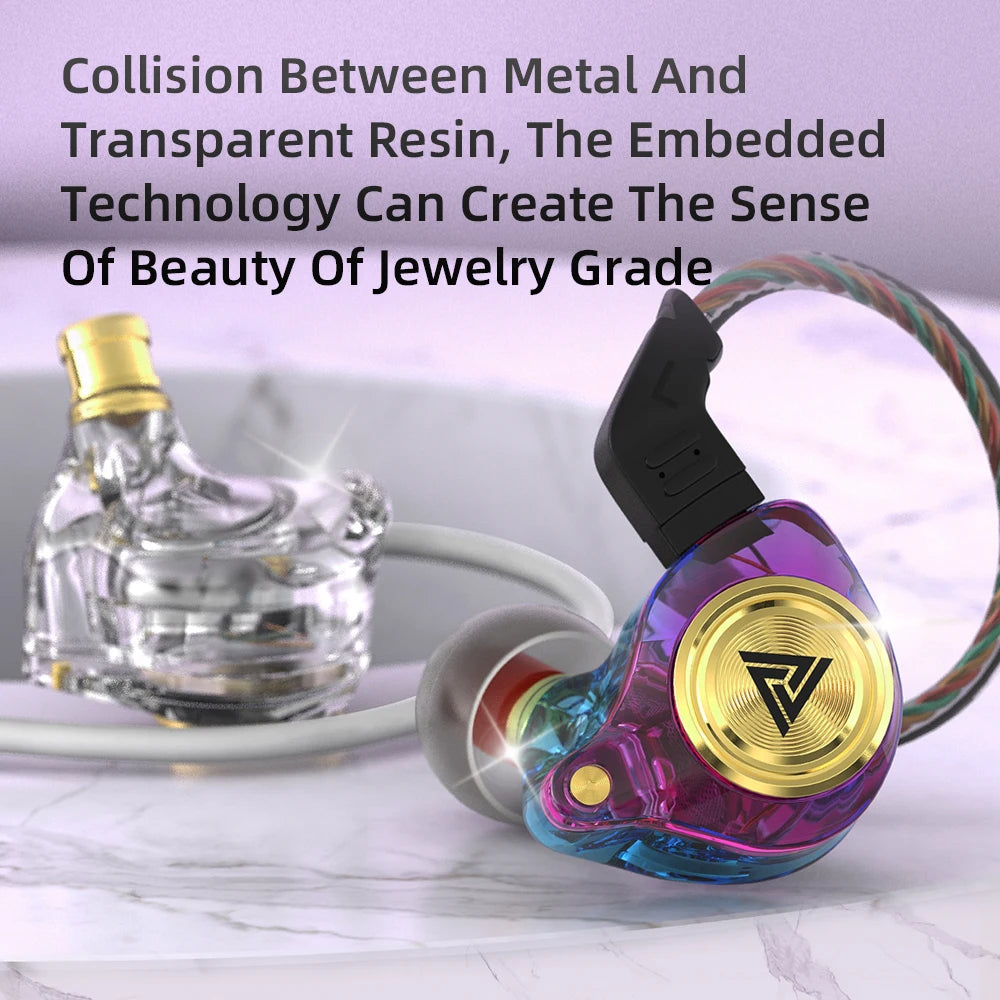 QKZ AK3 FiLe Wired Earphone with Microphone HiFi Music Monitor Bass Headphones Noise Cancelling Headset For Sport Gaming Earbuds Oasis Select