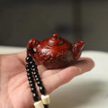 Small Leaf Rosewood Pot Hand A Carved Wooden Key Pendant Small Decoration Sculpture Oasis Select A