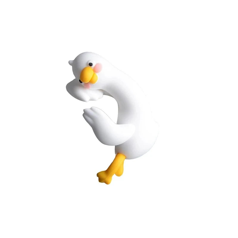Cute 3D Resin Duck Figurine Cartoon Animal Mini Ornament Playful Desk Car Dashboard TV Monitor Decor Ideal Gift Idea Oasis Select StyleD