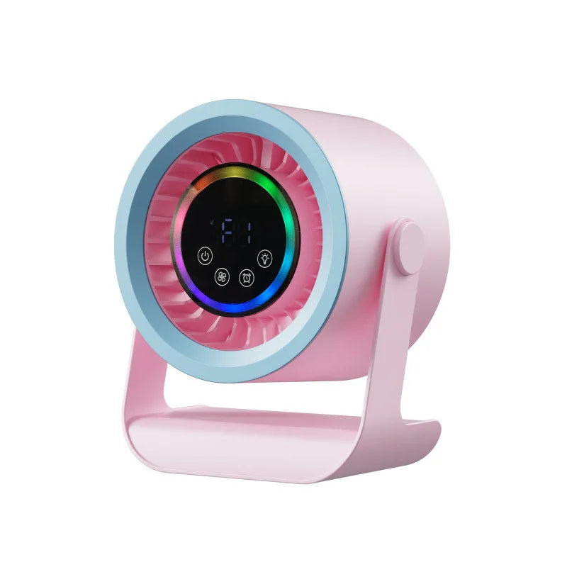 USB Mini Fan Touch Control Digital Display – Silent Desk Fan
