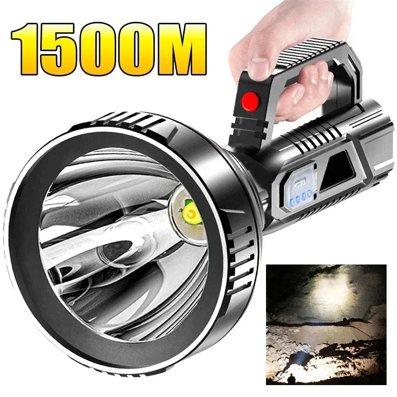 ESMARTER 1300 Lumen LED Spotlight Flashlight | USB Rechargeable