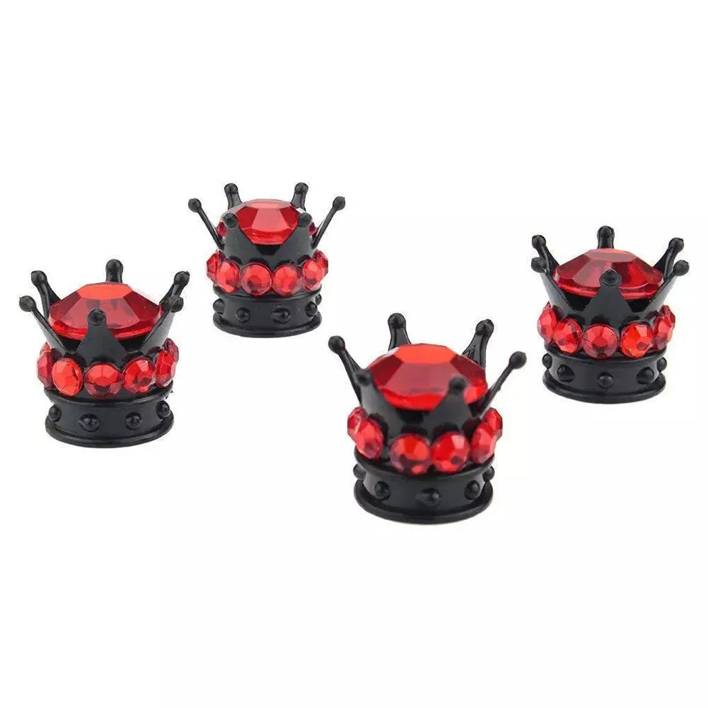 Car tire modification accessories Crown valve cap Diamond valve core cap Inlaid diamond valve cap Car supplies Oasis Select 4pcs 2
