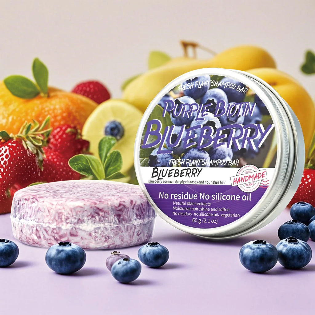 Blueberry Herbal Solid Shampoo Bar – Organic Handmade 60g