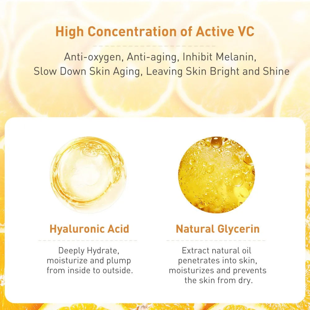 LANBENA Vitamin C Serum For Face Cream Whitening Moisturizing Freckles Remover Fades Spots Skin Care 15ml Oasis Select