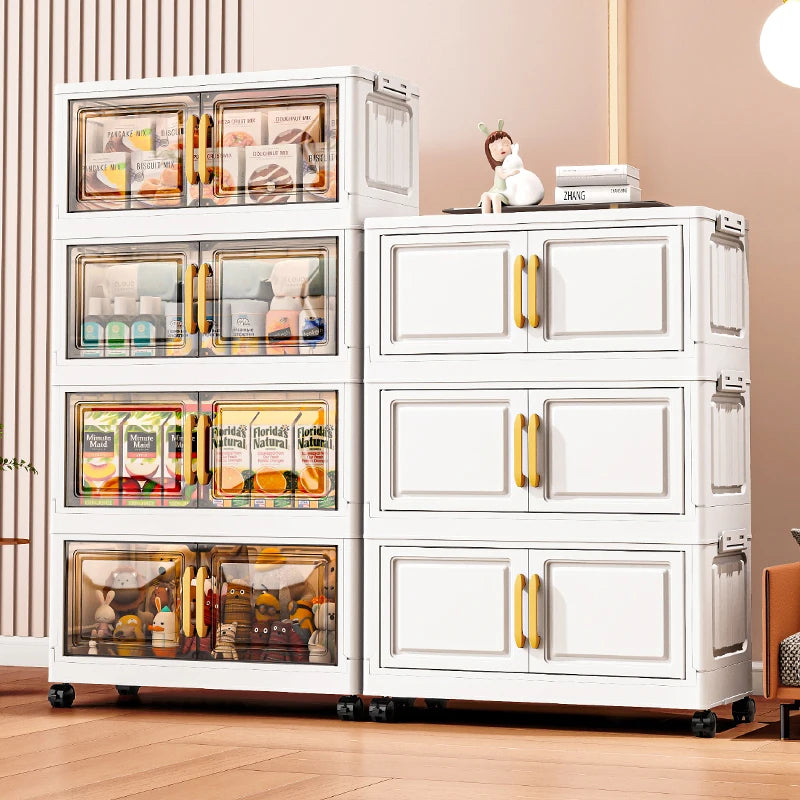 Double-door living room storage cabinet, folding floor-standing storage box, no installation required, simple storage cabinet Oasis Select