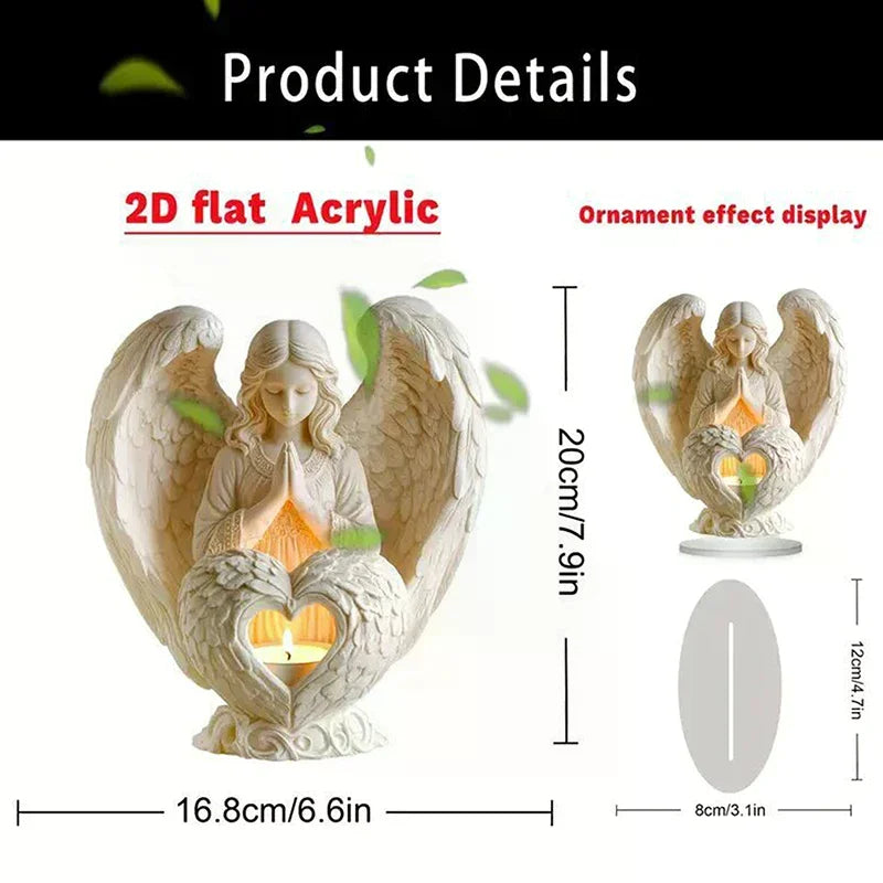 2D Flat Angel Ornament Christmas Decorative Statue White Acrylic Angel Statue Christmas Ornament Purity Symbol Home Decor Oasis Select
