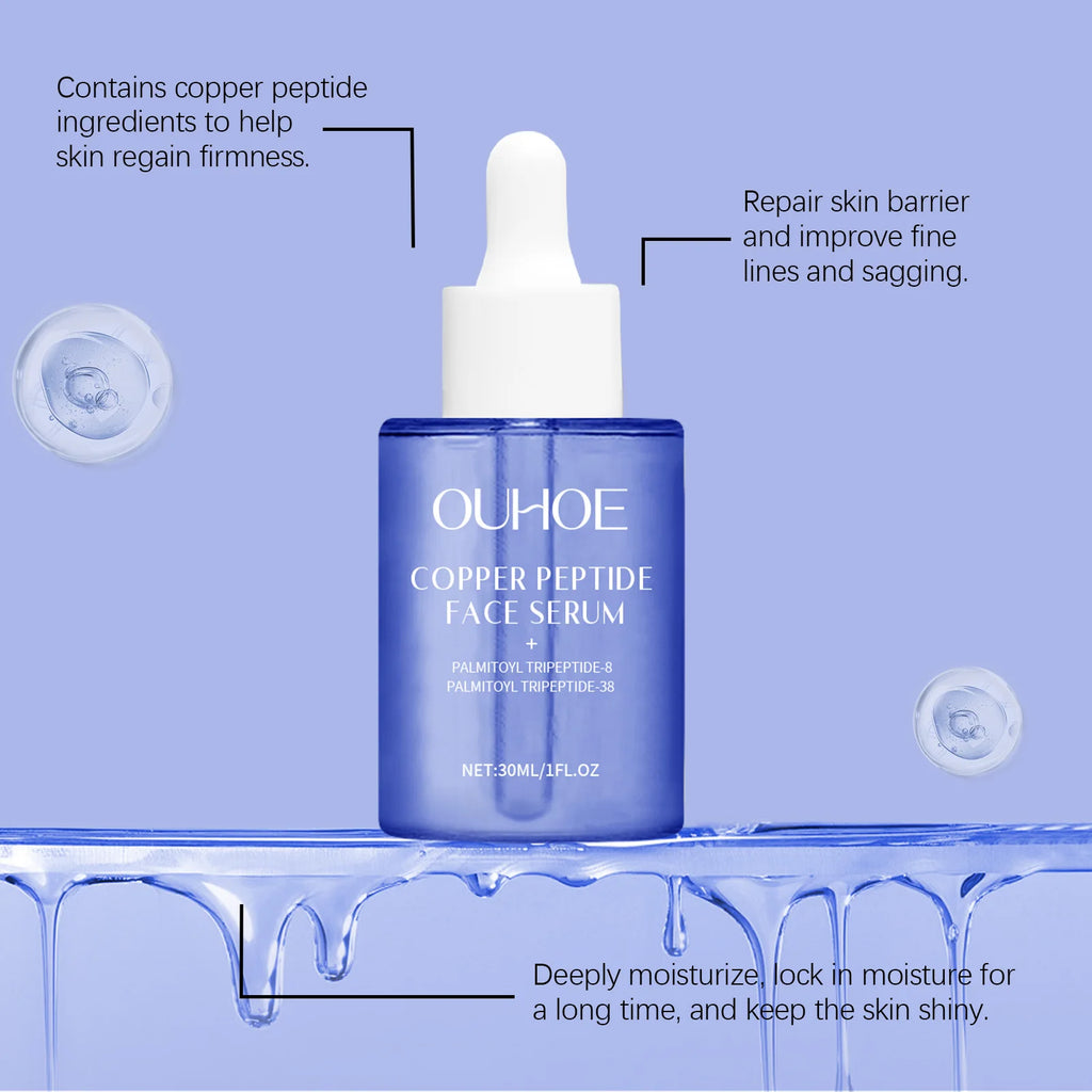 30ML Facial Serum Gentle Moisturizing Nourishing Enhance Smoothness Improve Skin Elasticity Glowing Copper Peptide Face Serum Oasis Select