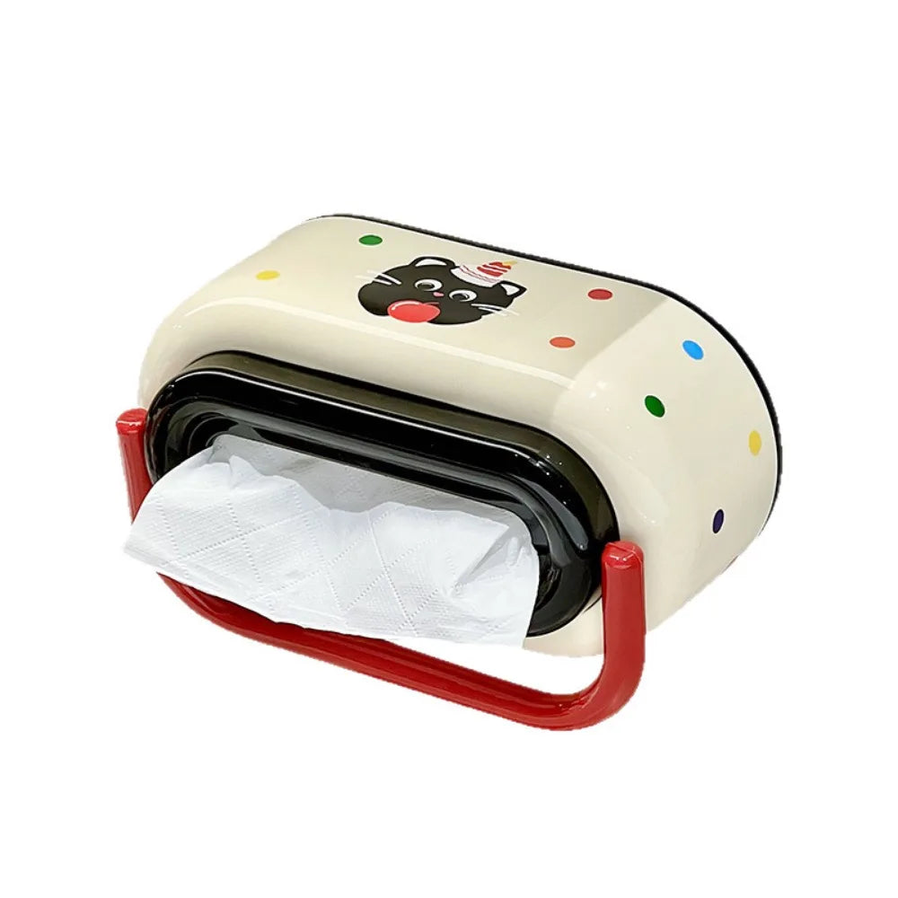 Creative Desktop Tissue Box Adorable Non-Slip Base Cute Tissue Storage Box Reusable Napkin Dispenser Napkin Storage Case Oasis Select Beige