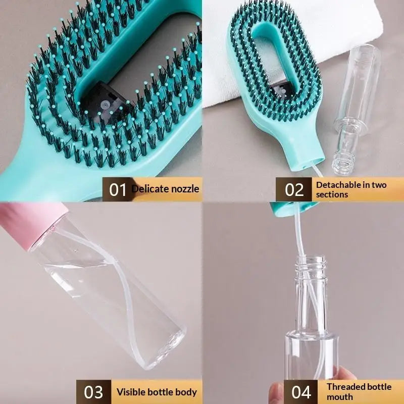 1PC Refillable Liquid Spray Hair Brush, Anti-static Soft Bristle Comb, Hair Styling & Massage Comb for Home Use Oasis Select