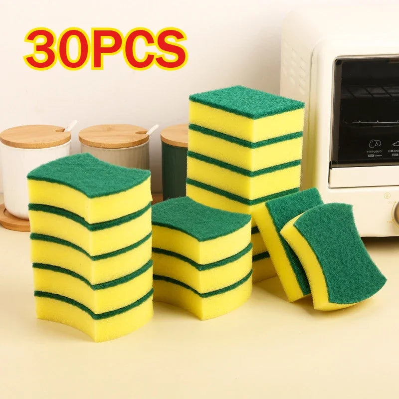50/1Pcs Kitchen Dishwashing Sponge Soft Absorbent Clean Rub Pot Rust Scouring Pad Removing Kits Household Cleaning Brush Sponge Oasis Select 30PCS-Radian