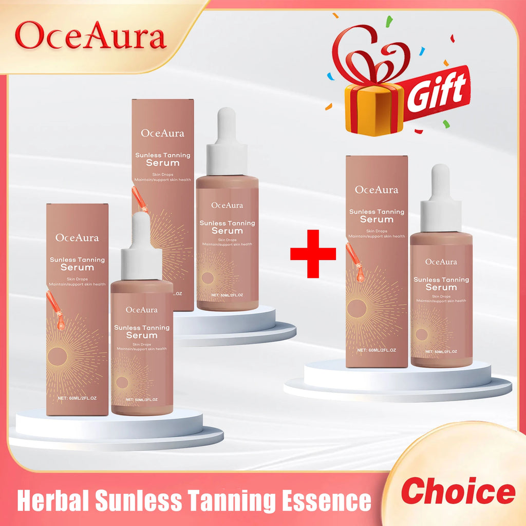 Herbal Sunless Tanning Essence Lasting Absorb Sunlight Natural Skin Sexy Protect Solarium Body Face Bronze Self Tanning Serums Oasis Select