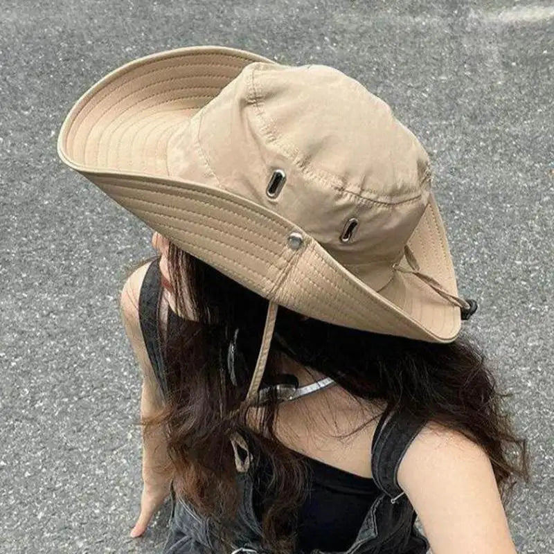 Quick Dry Wide Brim Bucket Hat for Men Women cap Breathable Adjustable Chin Strap Outdoor Hiking Fishing Sun Hat Oasis Select