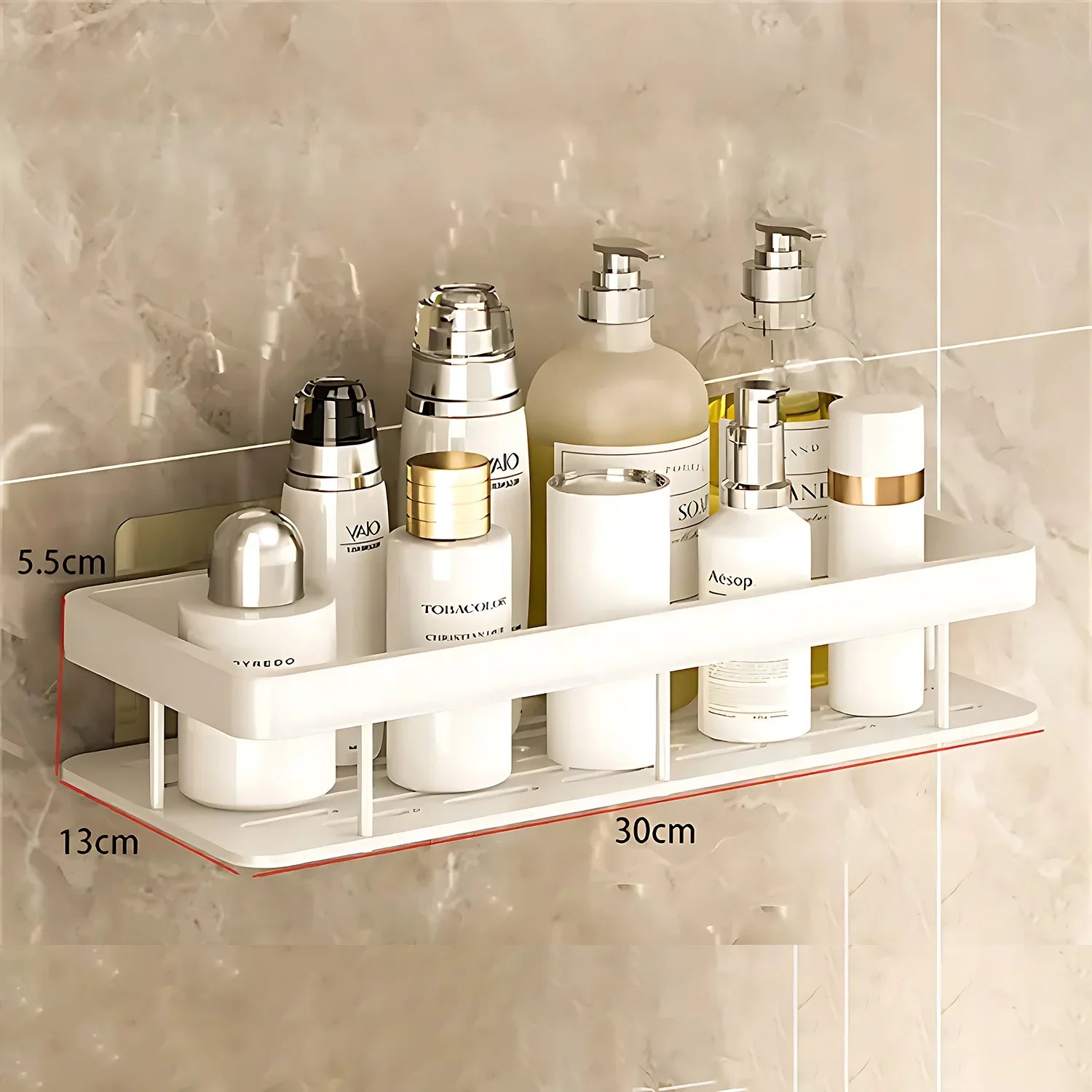 2PCS Bathroom Shelf Kitchen Storage Organizer Aluminum Alloy Shampoo Rack Shower Shelf Bathroom Accessories No Drill Shelf Oasis Select