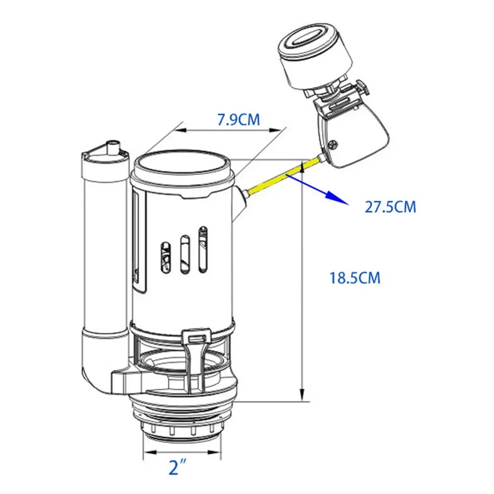 Push Button Dual Flush Valve Length 27.5cm Toilet Cistern White 1pcs Cistern Outlet Dual Flush Valve Practical Oasis Select