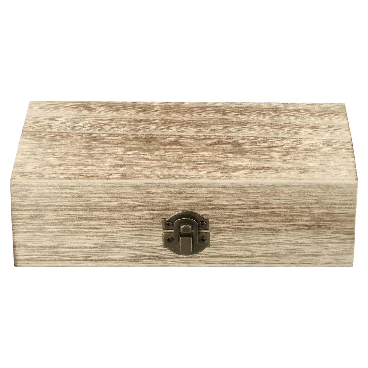 Retro Wooden Jewelry Storage Box Vintage Wooden Box With Lock Rectangular Desktop Organizer For Necklace Bracelet Ring Ornaments Oasis Select Light color