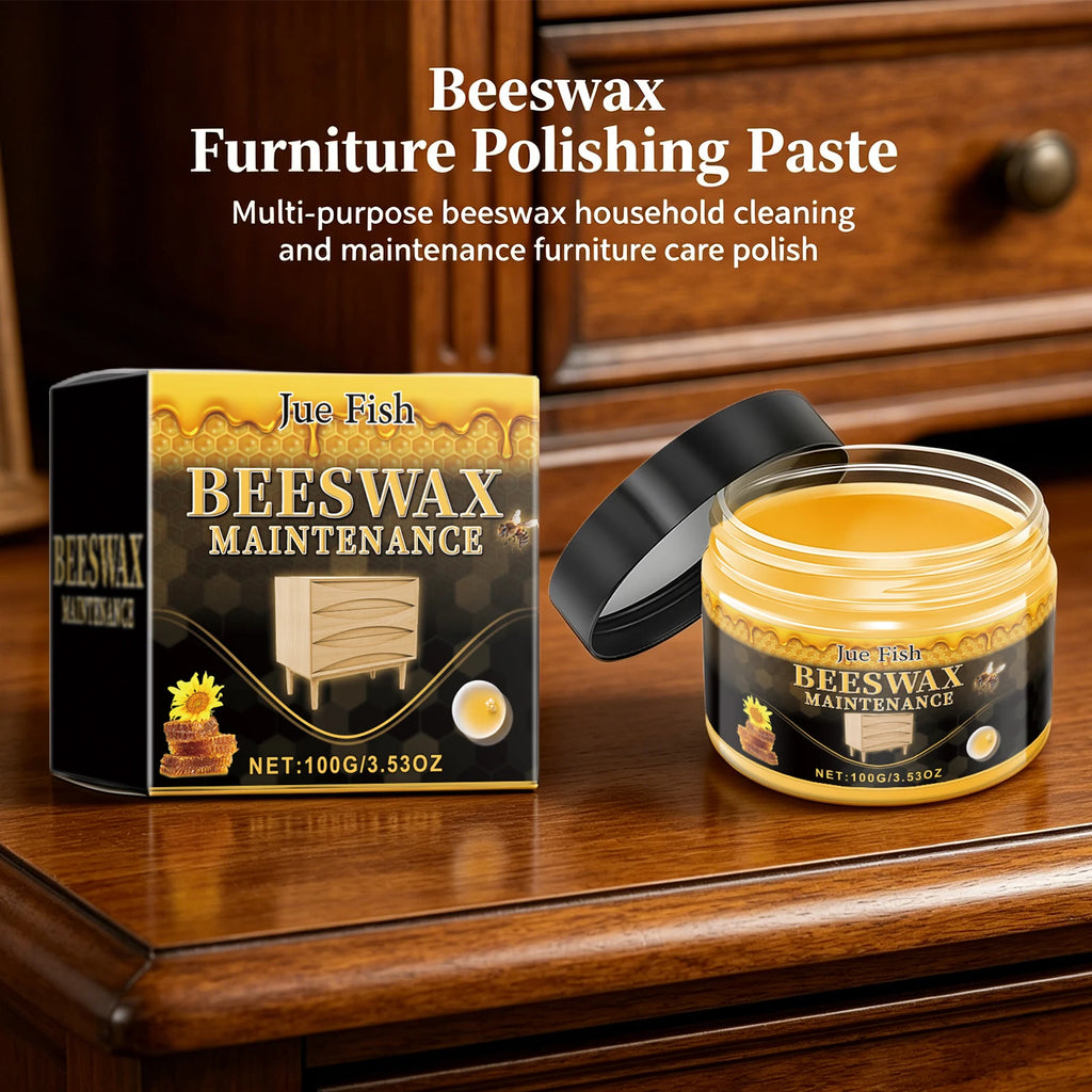 Beeswax Polishing Paste for Furniture Solid Wood Restores Luster Prevent Drying & Cracking for Wood Floor, Cabinet, Table 100g Oasis Select