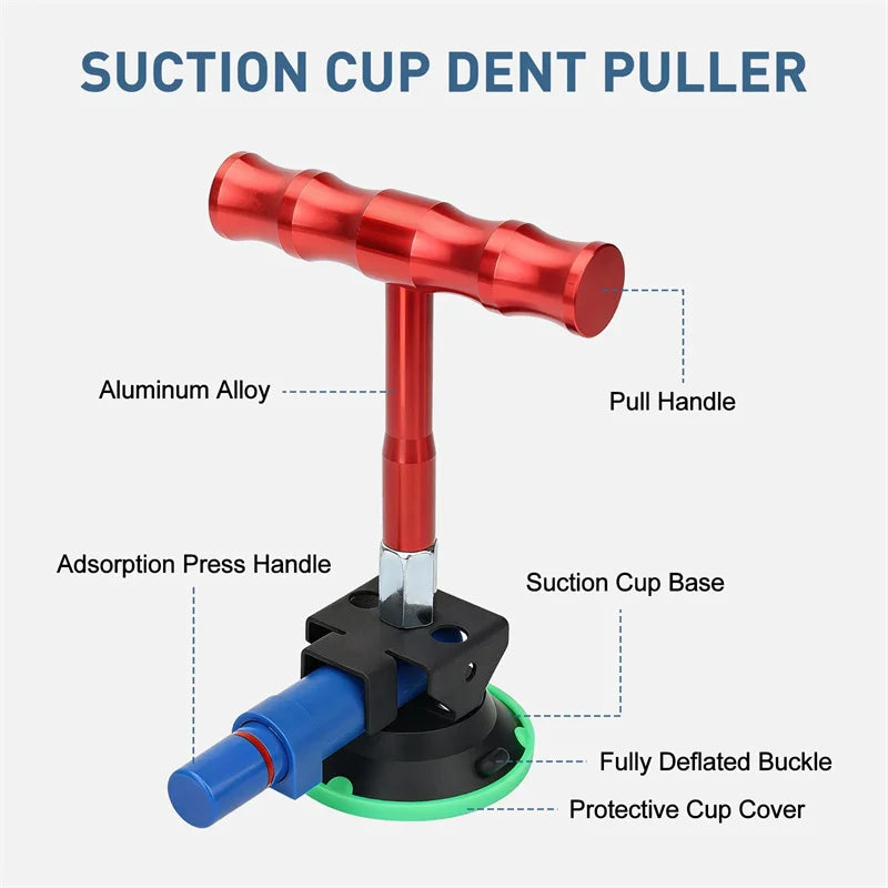 Powerful Vacuum Pump Car Dent Puller, T-Handle Paintless Dent Repair Kit, Upgraded Strong Suction Cup For Auto Body Hail Damage Oasis Select