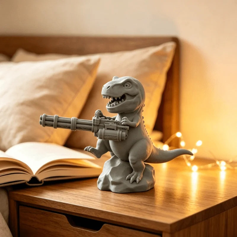Creativity Battle Tyrannosaurus Rex Miniature Model 3D Printing Bookshelf Desktop Ornaments Companion Fun Game Room Desk Decor Oasis Select
