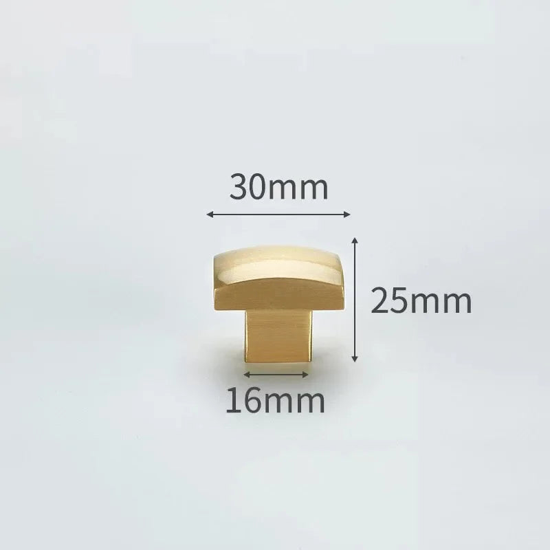 Modern Simple Solid Brass Cabinet Knobs Furniture Wardrobe Handle Kitchen Copper Pulls Doorknob Oasis Select 21