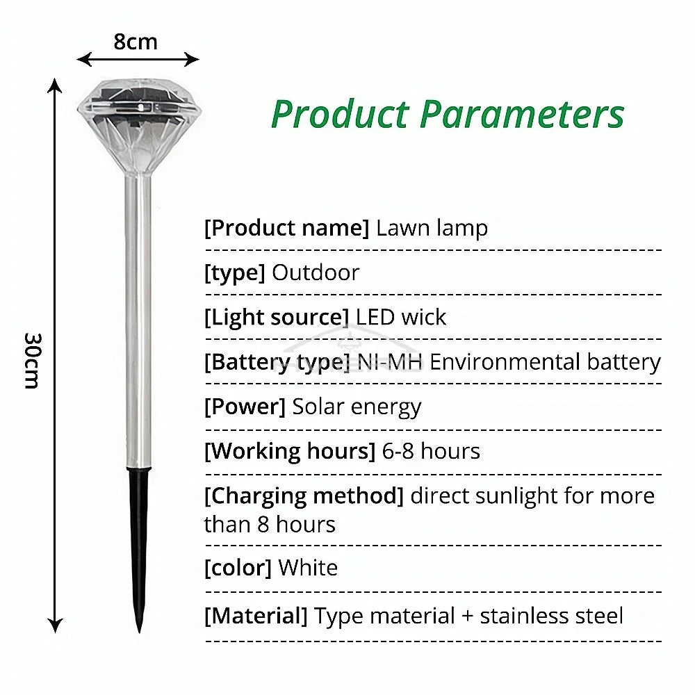 Solar Diamond LED Garden Lawn Light | IP65 Waterproof Outdoor