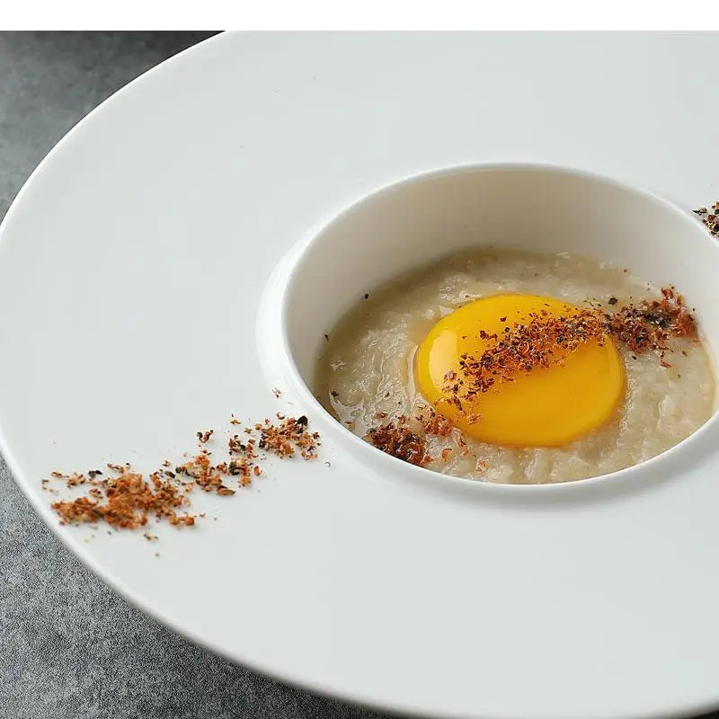 Round Ceramic Dinner Plate Cooking Dishes Soup Basins Home Kitchen Solid Color Tableware Salad Snack Dessert Tray Oasis Select
