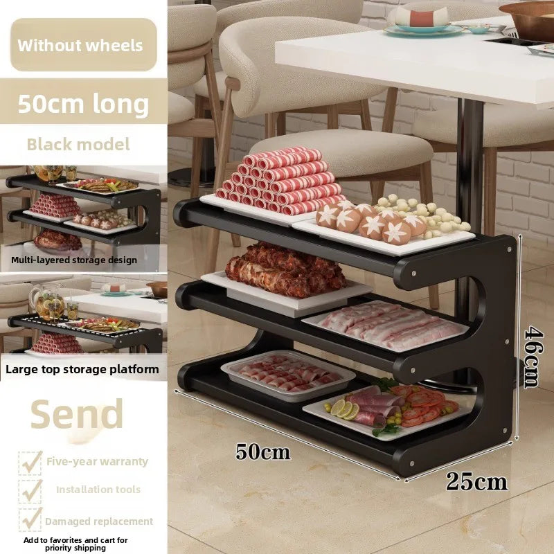 Household shelves Multifunctional kitchen preparation Multi-layer hot pot trolley Finishing shelves Storage racks Movable Oasis Select