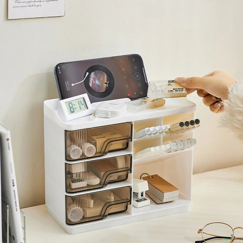 1pc Desktop stationery storage box, multi-layer large space design, easy to organize all kinds of stationery Oasis Select