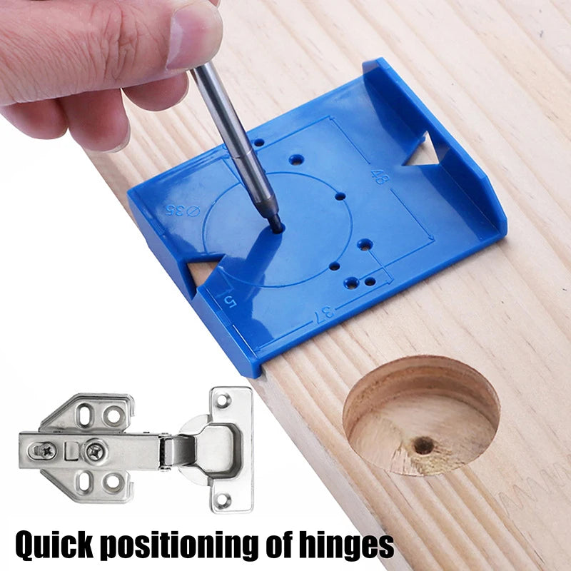 2Pcs Hinge Drilling Locator Cabinet Door Hinge Punching Positioning Ruler Template Woodworking Hinge Installation Auxiliary Tool Oasis Select