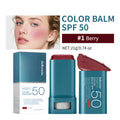 SPF 50 Sun Color Blush Balm Lip & Cheek Tint Hydrating Water Resistant Long Lasting Buildable Blush Natural Makeup Oasis Select 01 Berry
