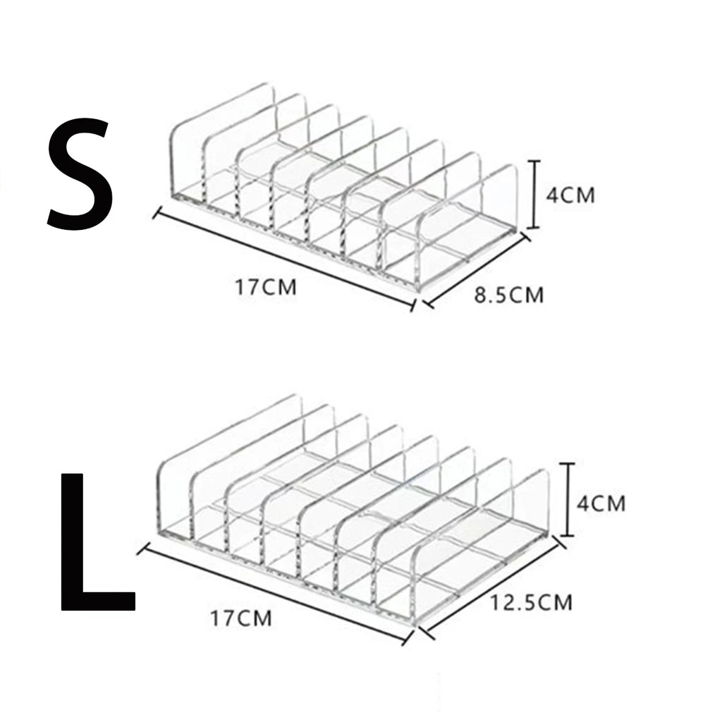 7-Compartment Transparent Makeup Organizer for Eyeshadow Palette and Cosmetics, Vanity Table and Bathroom Countertop Storage Box Oasis Select