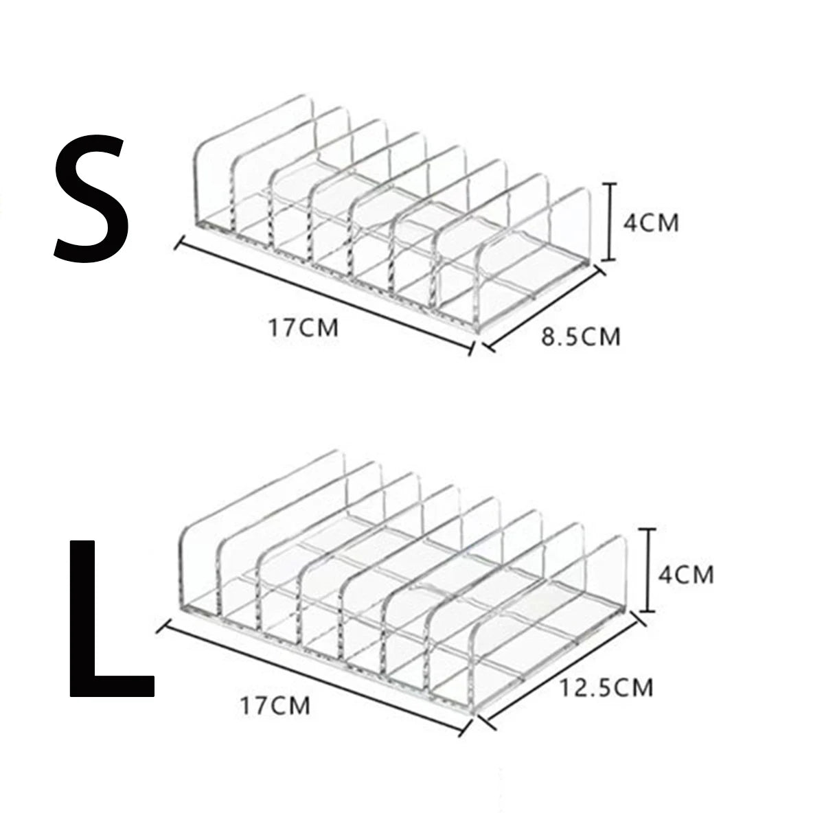 7-Compartment Transparent Makeup Organizer for Eyeshadow Palette and Cosmetics, Vanity Table and Bathroom Countertop Storage Box Oasis Select