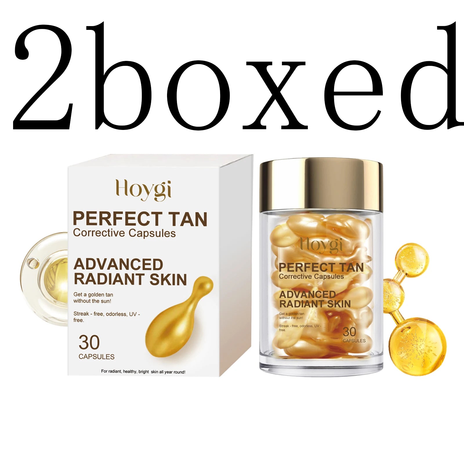Hoygi Self-Tanning Serum Capsules – Sunless Tan 30 Pack