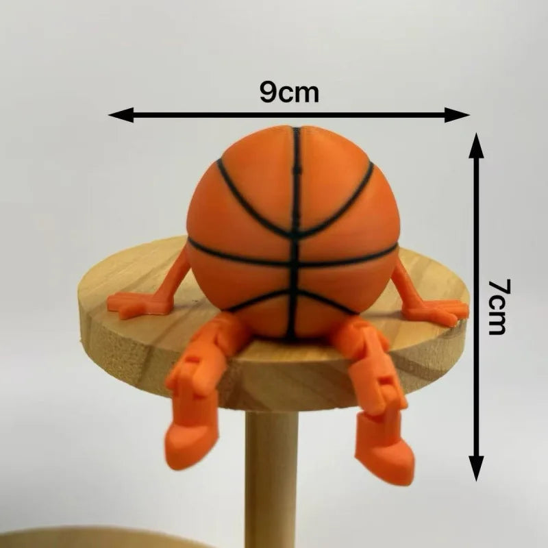 Articulated Sports Ball Figurines Creative Golf Soccer Basketball Decor Home Office Movable Joint Desktop Ornaments Idear Gift Oasis Select Basketball