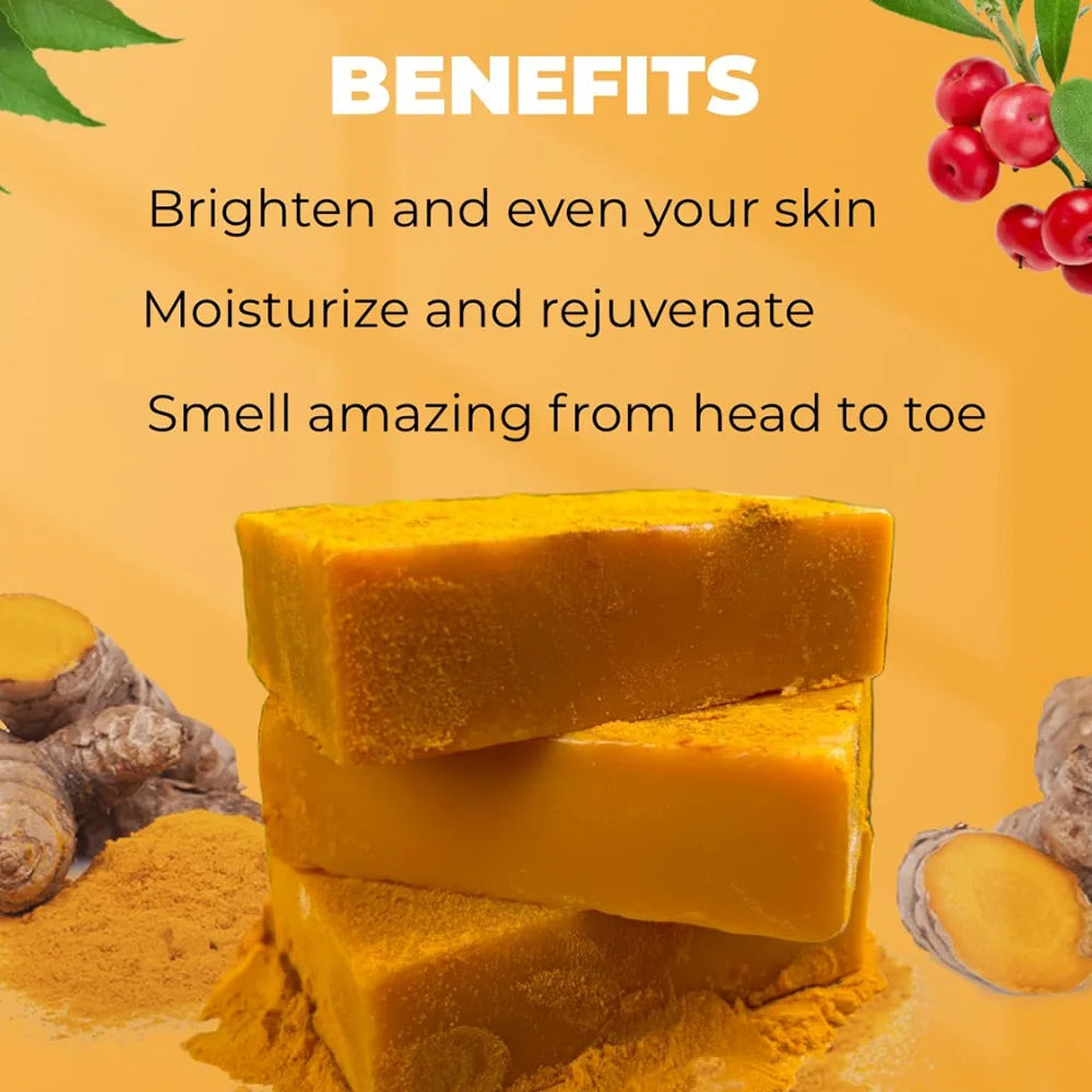 2PCS Turmeric Acid Soap Handmade Soap, Bath Soap, Cleaning Soap, Moisturizing, Suitable for all skin types, unisex, Valentine's Oasis Select
