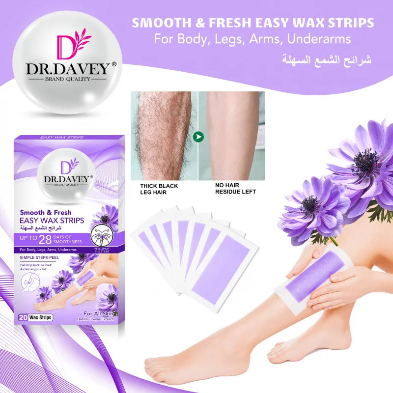 DR.DAVEY Double-Sided Depilatory Wax Strips – Full Body
